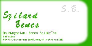 szilard bencs business card